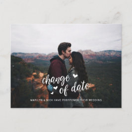 Cartão Postal Adiamento de Foto de Casamento, Mudança de Data