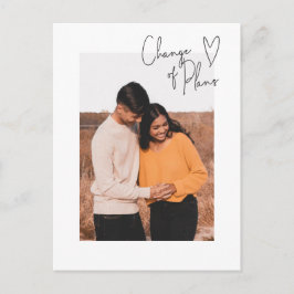 Cartão Postal Adiamento de Foto de Script Simples de Alteração d