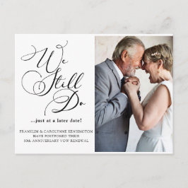 Cartão Postal Adiamento de Renovação de Vow do Aniversário Elega