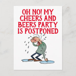 Cartão Postal Adiamento do Cancelamento da Festa Cheers And Beer
