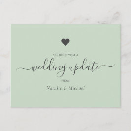 Cartão Postal Adiar Atualização de Casamento Elegante Script Gre