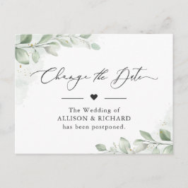 Cartão Postal Adiar Chic Greenery Eucalyptus Adiar a Data