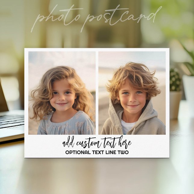 Cartão Postal Adicionar 2 Fotos - Colagem Simples (Photo Postcard - Customize with your favorite pics)