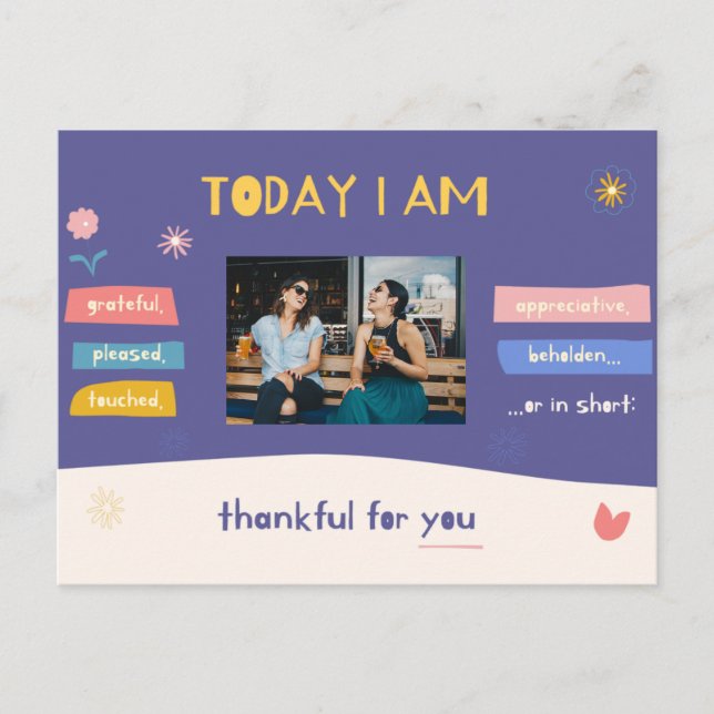 Cartão Postal Adicionar Foto - Obrigados Gerais Pessoais Custa (Frente)