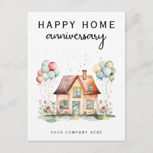 Cartão Postal Adicionar nome da empresa Balloon House Aniversári