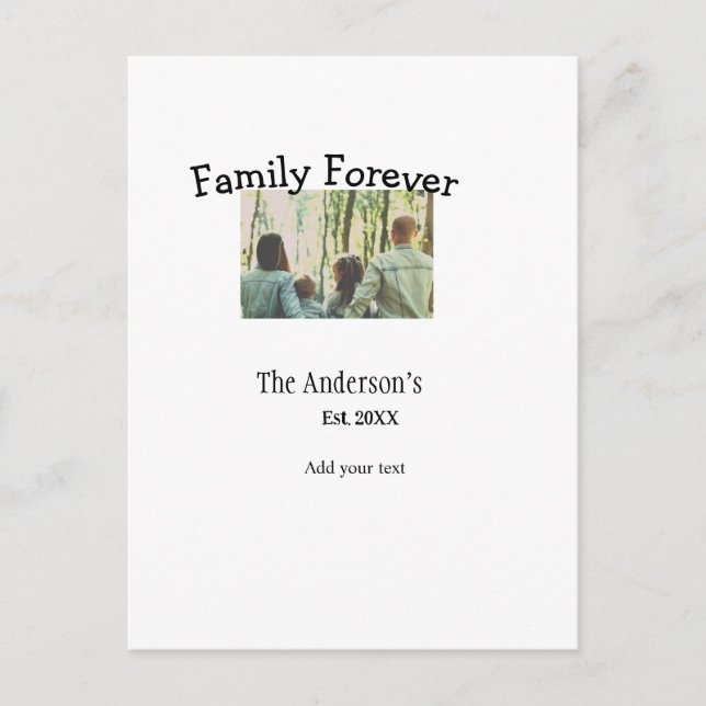 Cartão Postal Adicionar nome de família foto ano rusticidade fer (Frente)