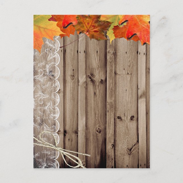 Cartão Postal Adicionar seu próprio texto Fall Convidar (Frente)