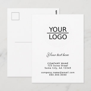 Cartão Postal Adicione seu Logotipo com Promoção de Texto Person