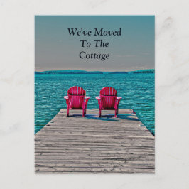 Cartão Postal Adirondack Beach Chairs Teal Lake House Movida