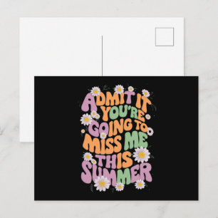 Cartão Postal Admita, Você Vai Sentir Minha Falta Neste Verão