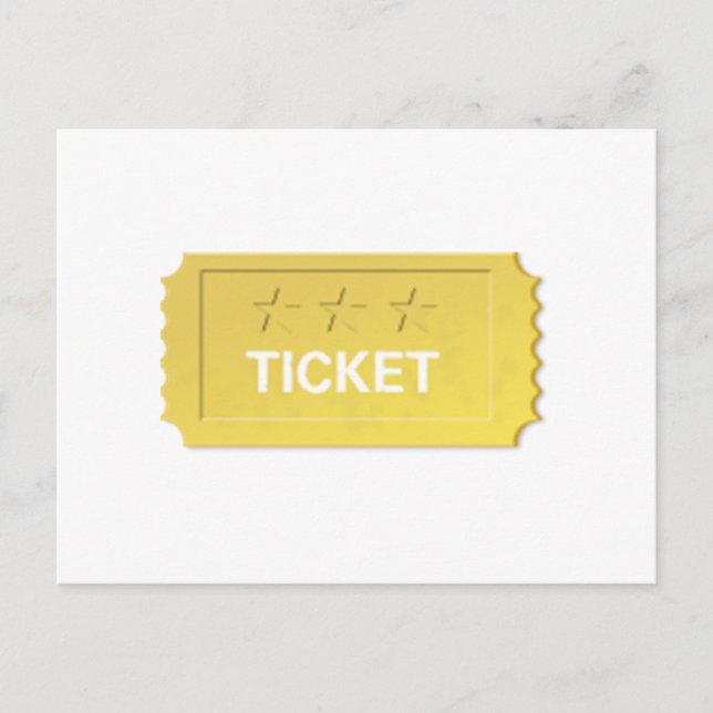 Cartão Postal Admitir um tíquete (Frente)