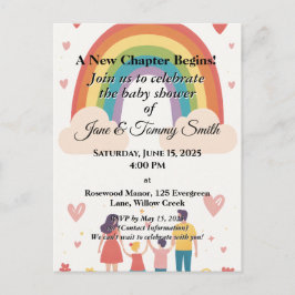 Cartão Postal Adoção do Chá de fraldas Arco-Íris