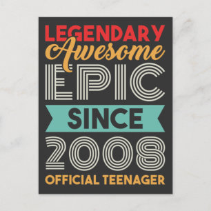 Cartão Postal Adolescente Oficial Aniversário de 13 Anos Treze A