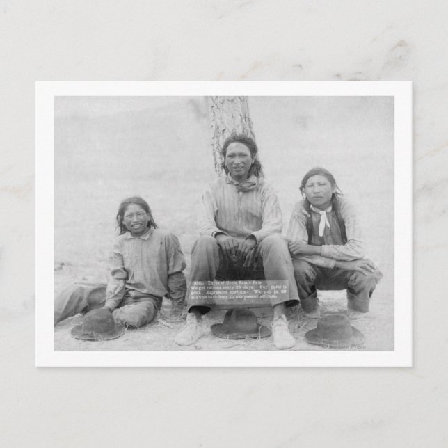 Cartão Postal Adolescentes índios Lakota no Vestido Ocidental (Frente)