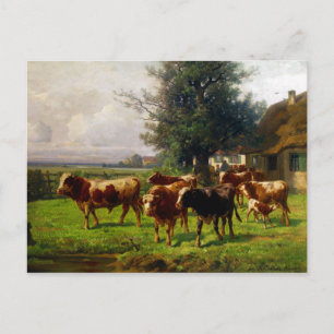Cartão Postal Adolf Chelius Cow Herd em Dachau