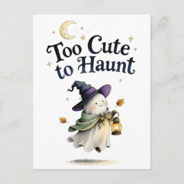 Cartão Postal Adorable Ghost Halloween Art