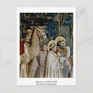 Cartão Postal Adoração Da Criança Por Giotto Di Bondone
