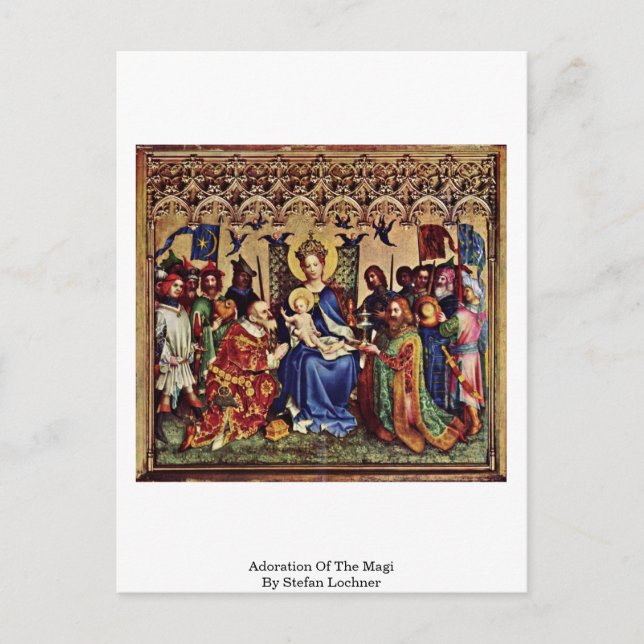 Cartão Postal Adoração Da Magi Por Stefan Lochner (Frente)