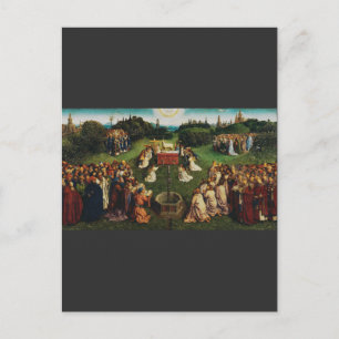 Cartão Postal Adoração do Cordeiro Místico de Jan van Eyck Arte