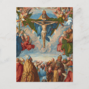Cartão Postal Adoração do detalhe da Trinidade por Albrecht Dure