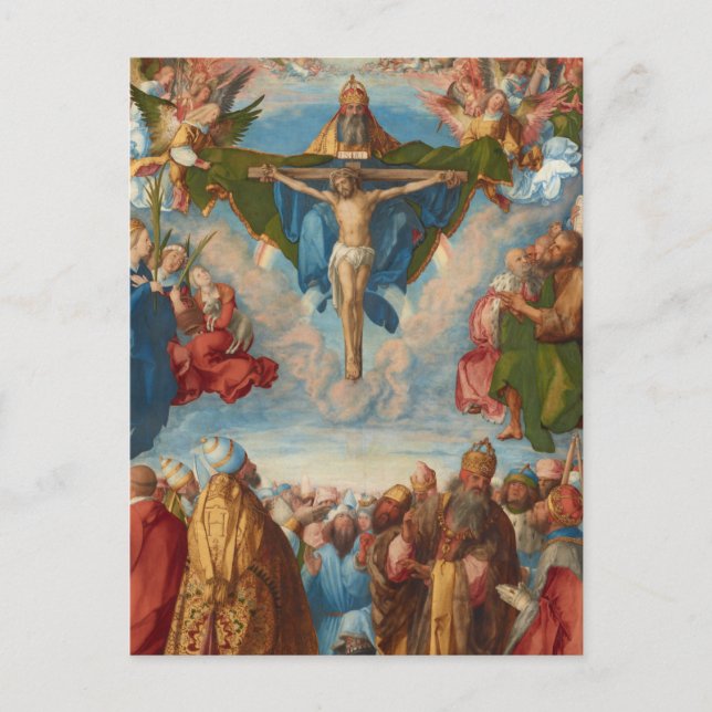 Cartão Postal Adoração do detalhe da Trinidade por Albrecht Dure (Frente)
