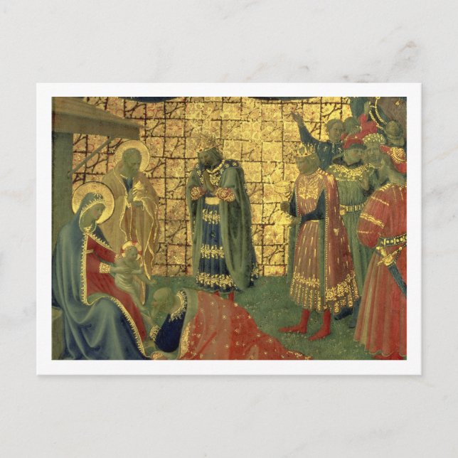 Cartão Postal Adoração do Magi, detalhes de um painel predella (Frente)