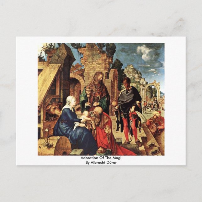 Cartão Postal Adoração Do Magi Por Albrecht Dürer (Frente)