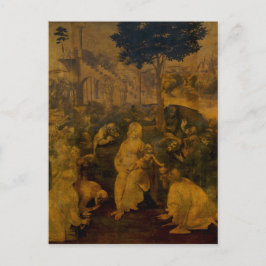 Cartão Postal Adoração do Magi por Leonardo da Vinci