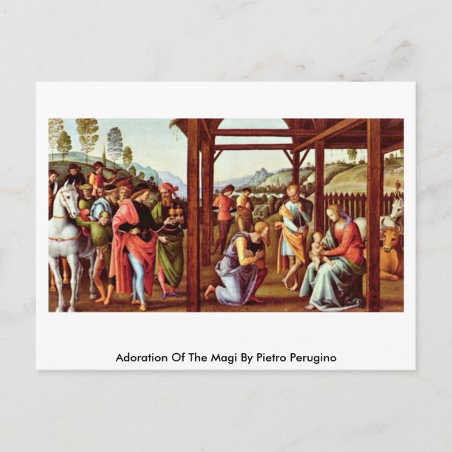 Cartão Postal Adoração Do Magi Por Pietro Perugino (Frente)