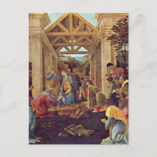 Cartão Postal Adoração dos Magos (Washington) por Botticelli