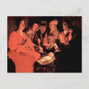 Cartão Postal Adoração dos pastores por Georges de La Tour