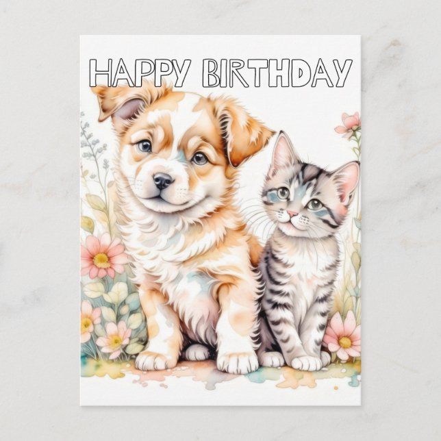 Cartão Postal Adoráveis Melhores Amigos Para Sempre (Frente)