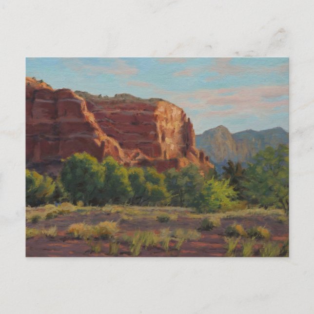 Cartão Postal Adorável Cena de Cliff na Luz da Manhã Inicial (Frente)