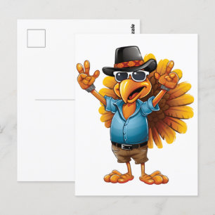 Cartão Postal Adorável Cuta do outono Turquia: Celebrar outono d