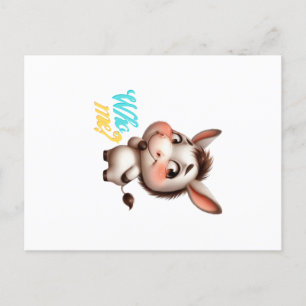 Cartão Postal Adorável Donkey para o Natal de 2024 - Presente pe