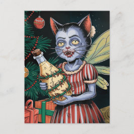Cartão Postal Adorável Fada Vampira de Natal