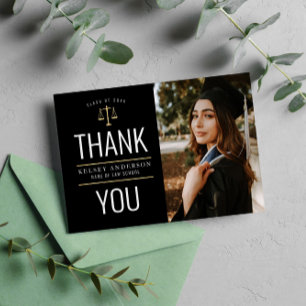 Cartão Postal adorável obrigado de graduação de direito