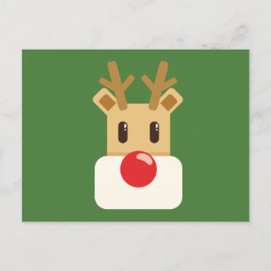 Cartão Postal Adorável Reindeer Cartoon Natal