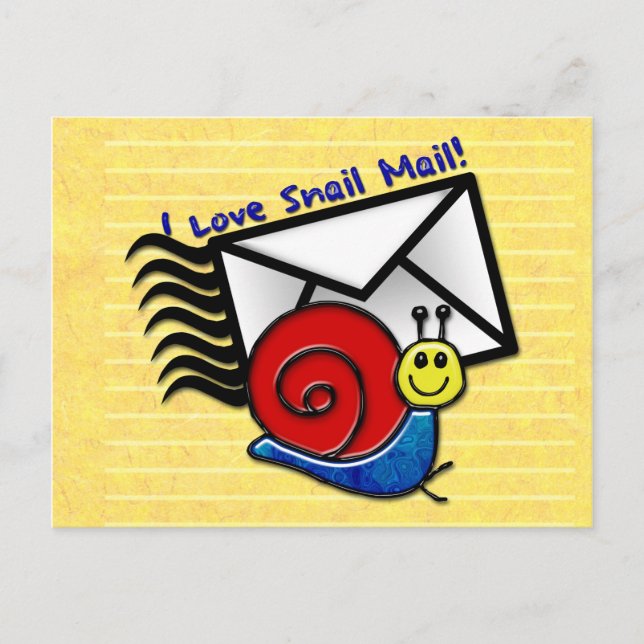 Cartão Postal Adoro Correio De Caracol! (Cartão-postal) (Frente)