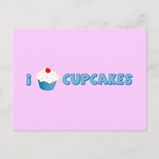 Cartão Postal Adoro Cupcakes (Frente)