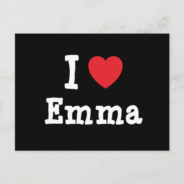 Cartão Postal Adoro Emma Heart-Shirt (Frente)