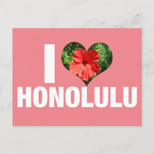 Cartão Postal Adoro Férias de Flor Honolulu Hawaii Hibiscus