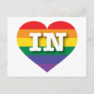 Cartão Postal Adoro Indiana Rainbow Heart