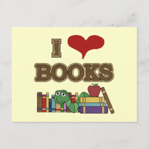 Cartão Postal Adoro Livros
