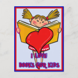 Cartão Postal Adoro Livros Para Crianças