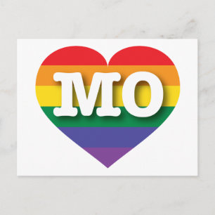Cartão Postal Adoro Missouri Rainbow Heart