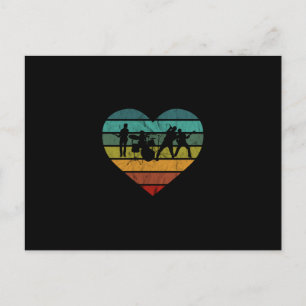 Cartão Postal Adoro o Coração Vintage da Banda Musical dos ano