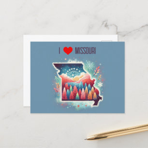 Cartão Postal Adoro o inverno do Missouri