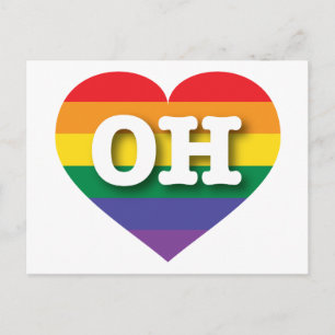 Cartão Postal Adoro Ohio Rainbow Heart