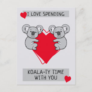 Cartão Postal Adoro passar o tempo de Koalaty contigo